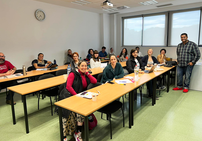 Dr Narayan as guest academic for AWEC postgraduate students at UAB Spain